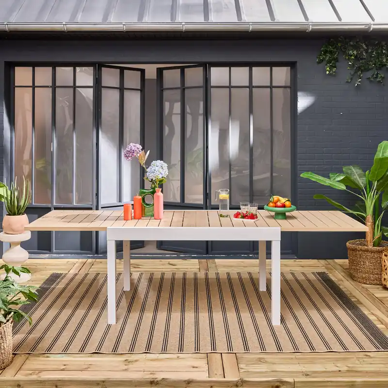 Mesa de jardín extensible de aluminio, 8 plazas - Mesas de jardín