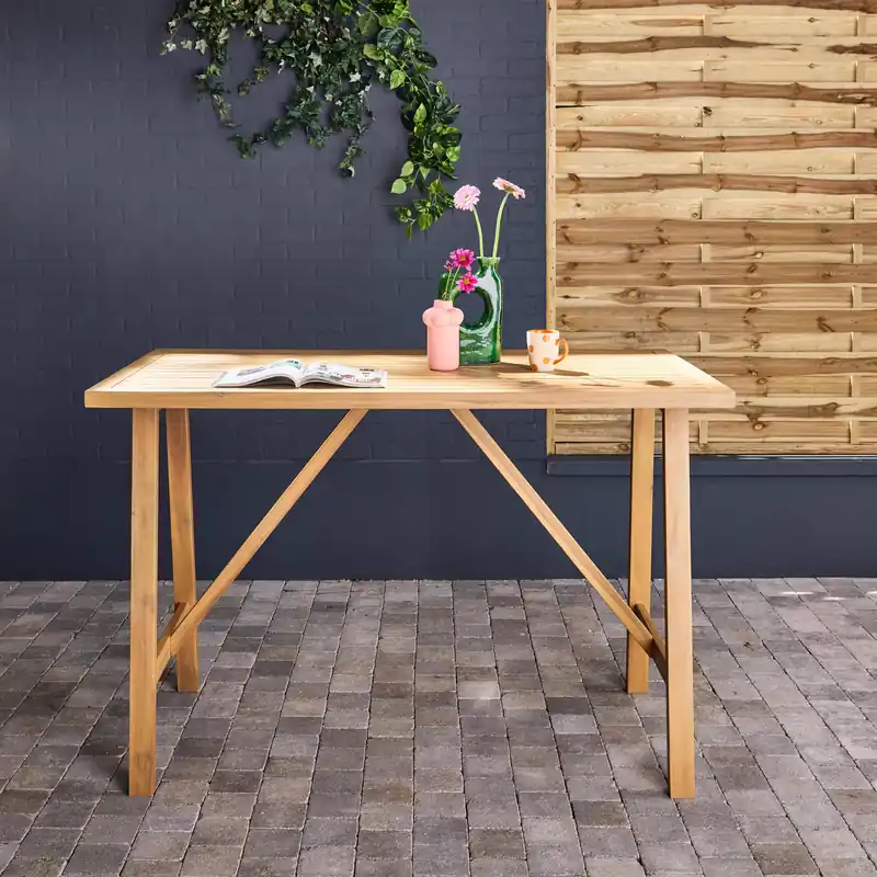 Mesa alta de jardín de madera de acacia, 4 personas - Mesas de jardín