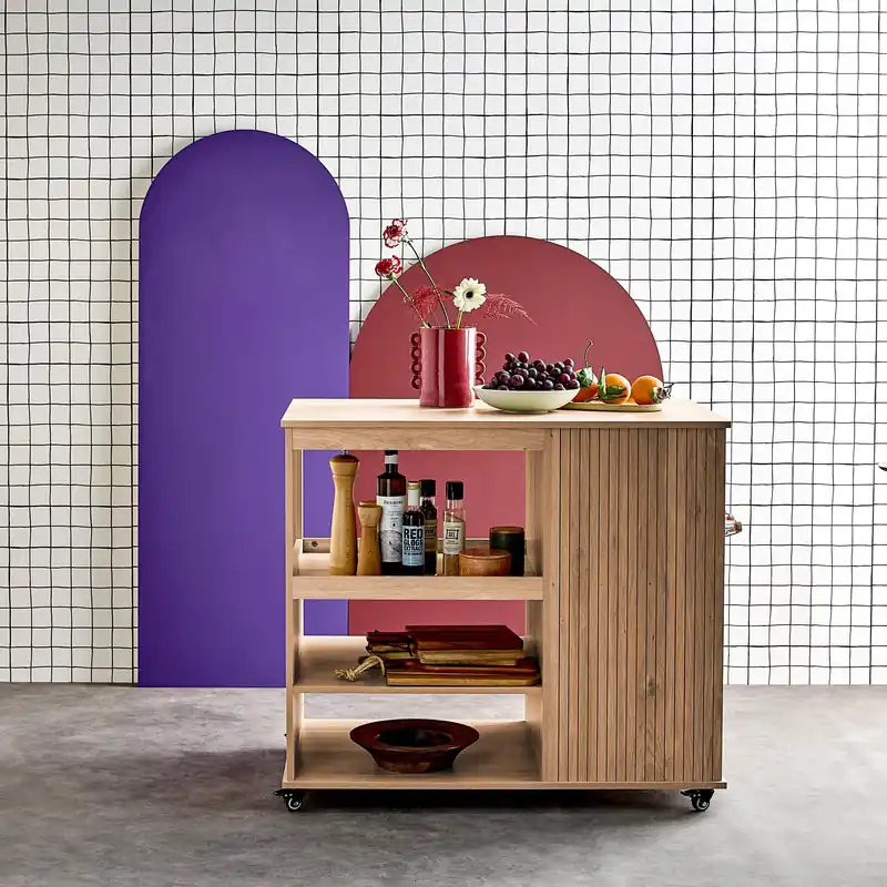 Carro de cocina con soporte para botellas, 5 estantes - Carrito de cocina