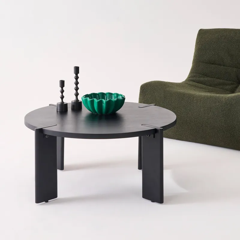 Mesa de centro exótica redonda de madera maciza - Mesas de centro