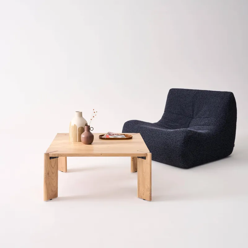 Mesa de centro exótica cuadrada de madera maciza - Mesas de centro