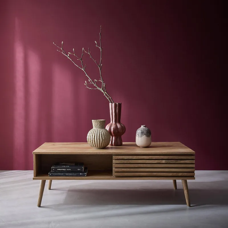 Mesa de centro escandinava con puertas correderas - Mesas de centro