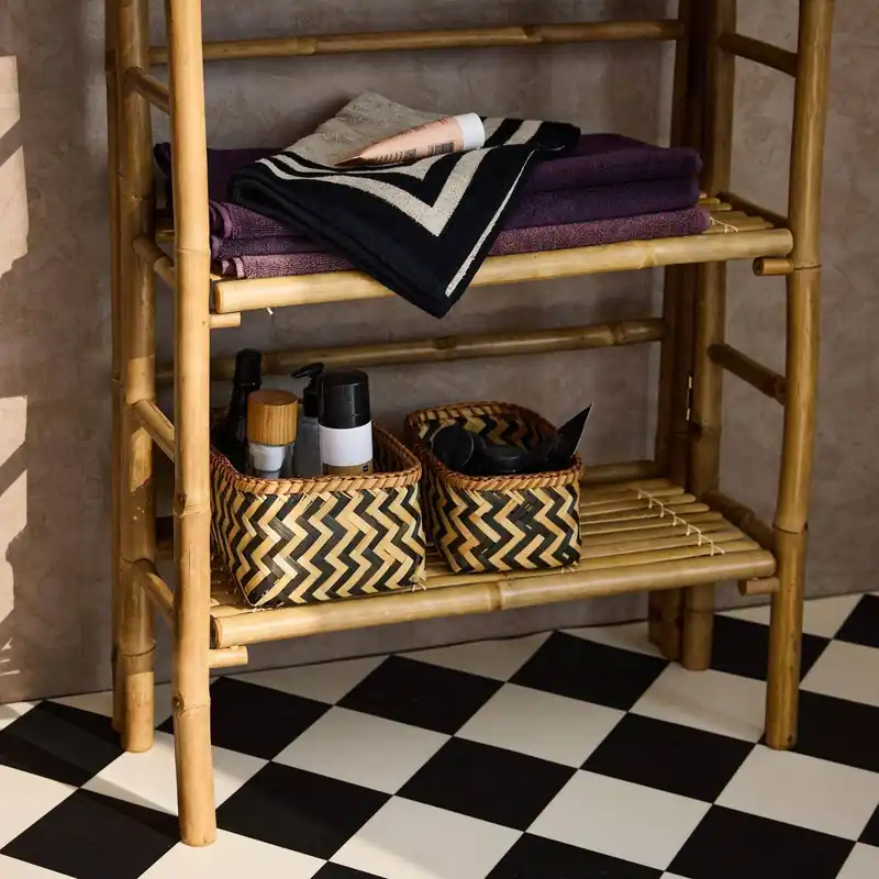 Estantería de bambú con 4 niveles - Muebles auxiliares de cuarto de baño