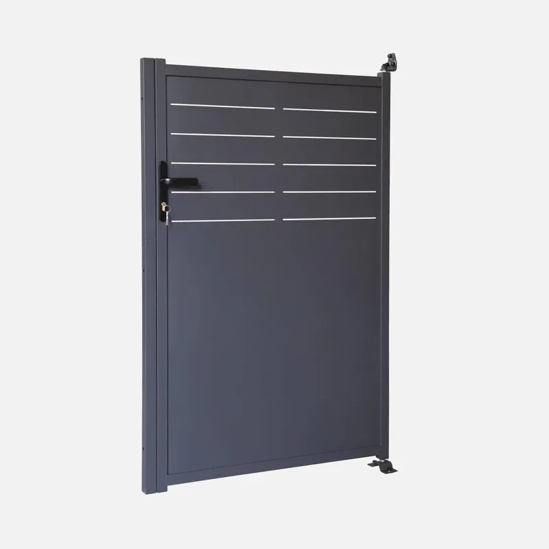 Puerta de jardín de acero galvanizado con cerradura y manija - Puertas de jardín
