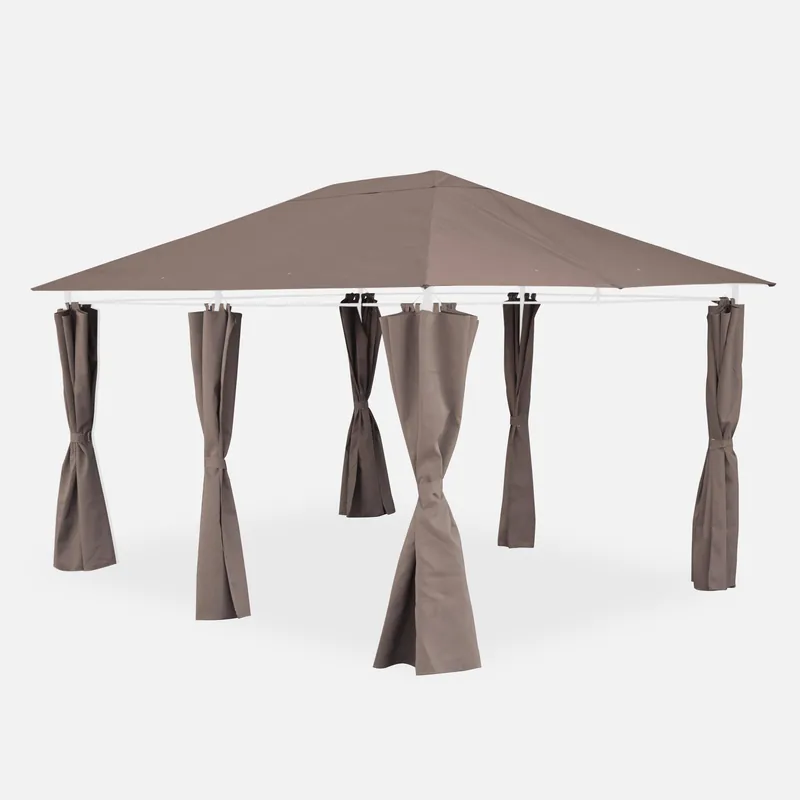 Tela de techo con cortinas 3x4m - Accesorios de parasol y pérgola