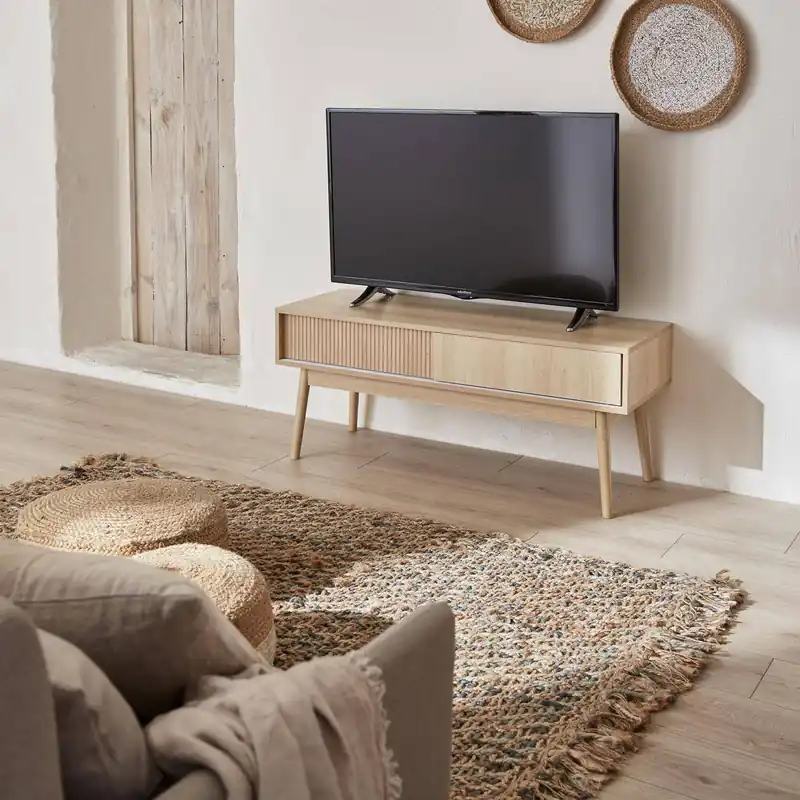 Mueble TV escandinavo efecto madera, 115cm - Muebles de TV