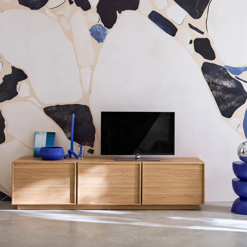 Mueble de TV de decoración de madera 3 puertas, 180cm - Muebles de TV