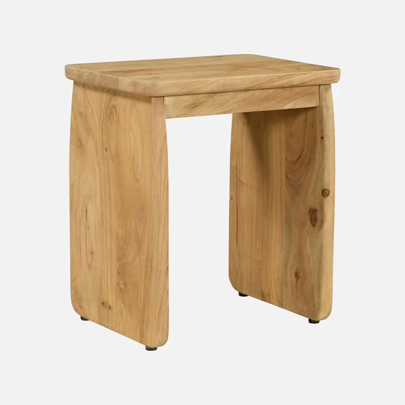 Mesita de noche, mesa auxiliar exótica de madera de acacia - Mesitas de noche