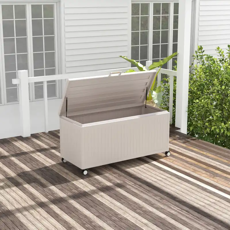 Caja de jardín de aluminio, 775L - Cofres y baúles de jardín