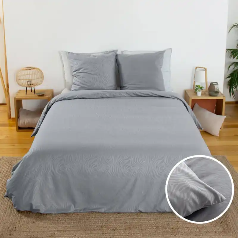 Ropa de cama de poliéster reversible con estampado de cebra, 2 plazas