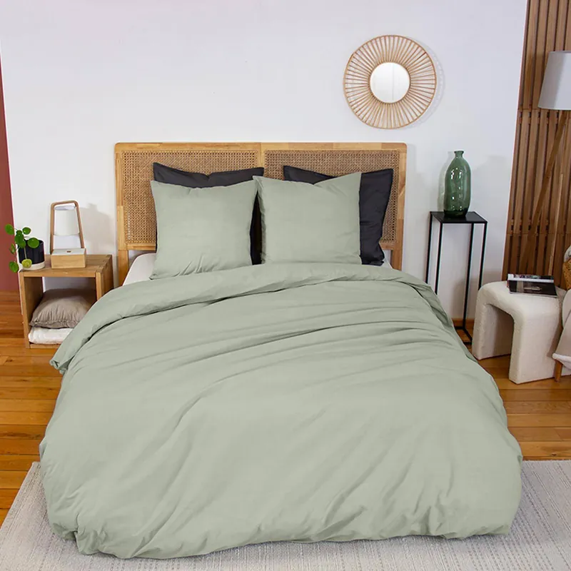 Juego de funda nórdica de algodón verde salvia - Ropa de cama