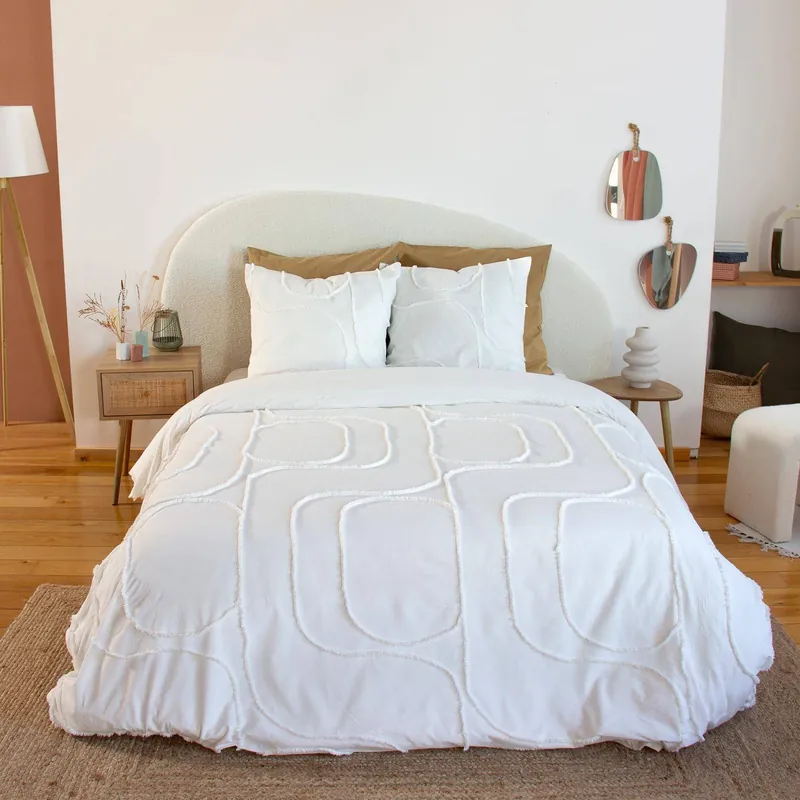 Juego de funda nórdica de algodón blanco 2 plazas - Ropa de cama