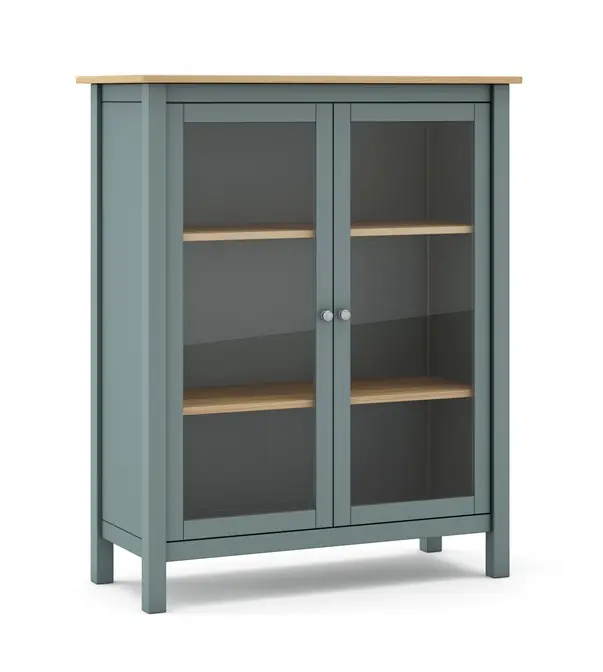 Mueble vitrina Misti madera verde kaki 110 cm - Mueble auxiliar cocina