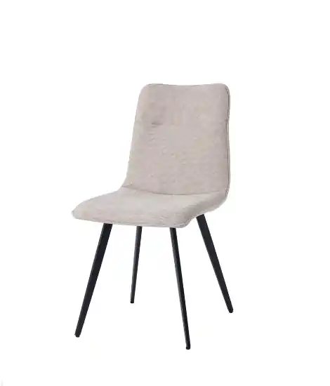 Silla Lina metal negro tela beige - Sillas