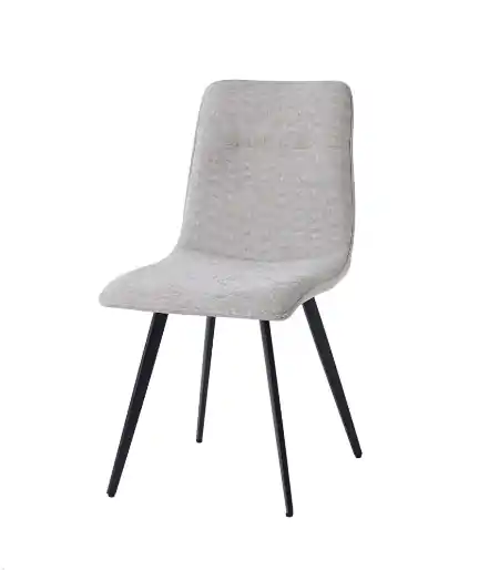 Silla Lina metal negro tela gris - Sillas