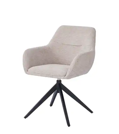 Silla Stella metal negro tela beige - Sillas