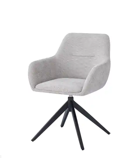 Silla Stella metal negro tela gris - Sillas