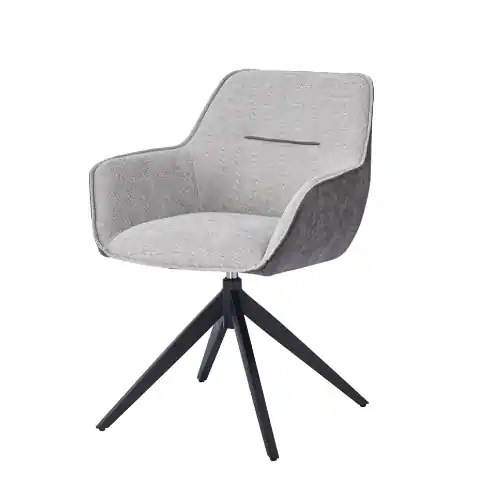 Silla Stella metal negro tela combinado gris - Sillas