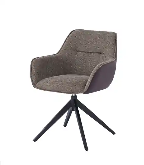 Silla Stella metal negro tela combinado choco - Sillas