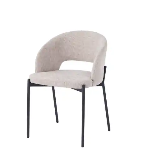 Silla Urban metal negro tela beige - Sillas