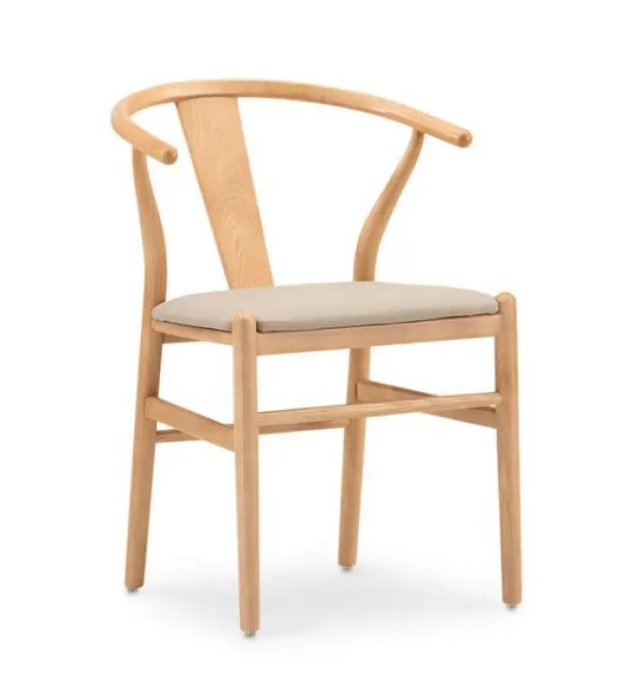 Silla Wishbone HARALD madera fresno con cojin tapizado - Sillas