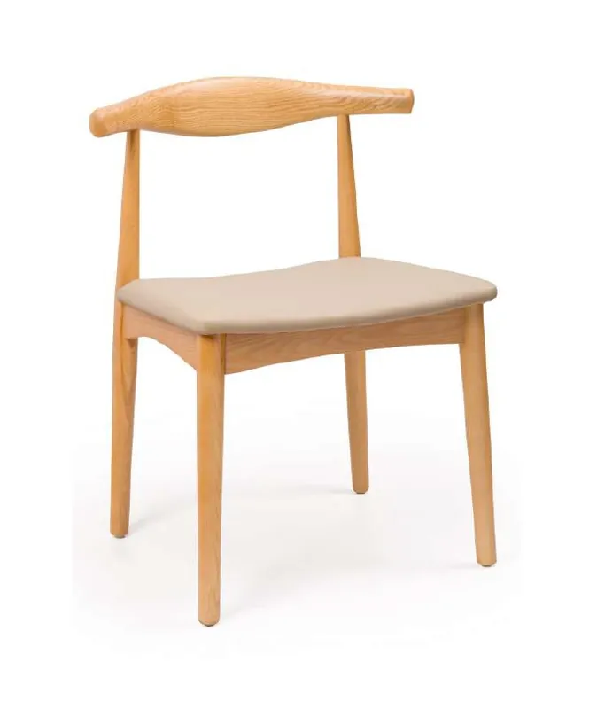 Silla Wishbone GOTLAND madera fresno natural asiento tapizado - Sillas