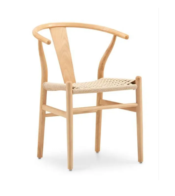 Silla Wishbone HARALD madera fresno asiento trenzado natural - Sillas madera
