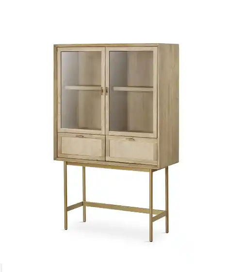 Mueble cubo Yana madera natural metal - Aparadores