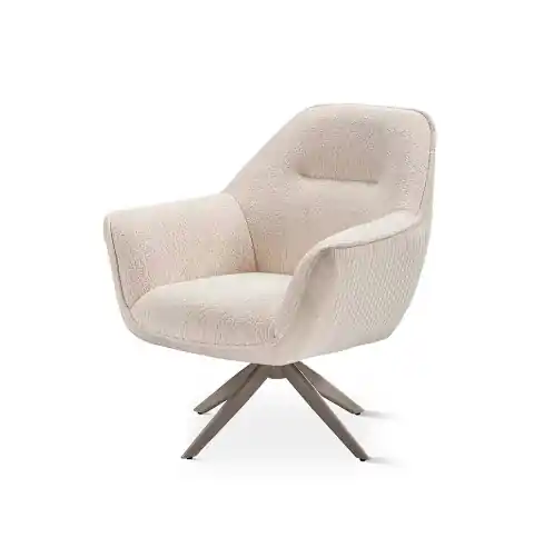 Butaca Elsa metal gris tela beige - Butacas