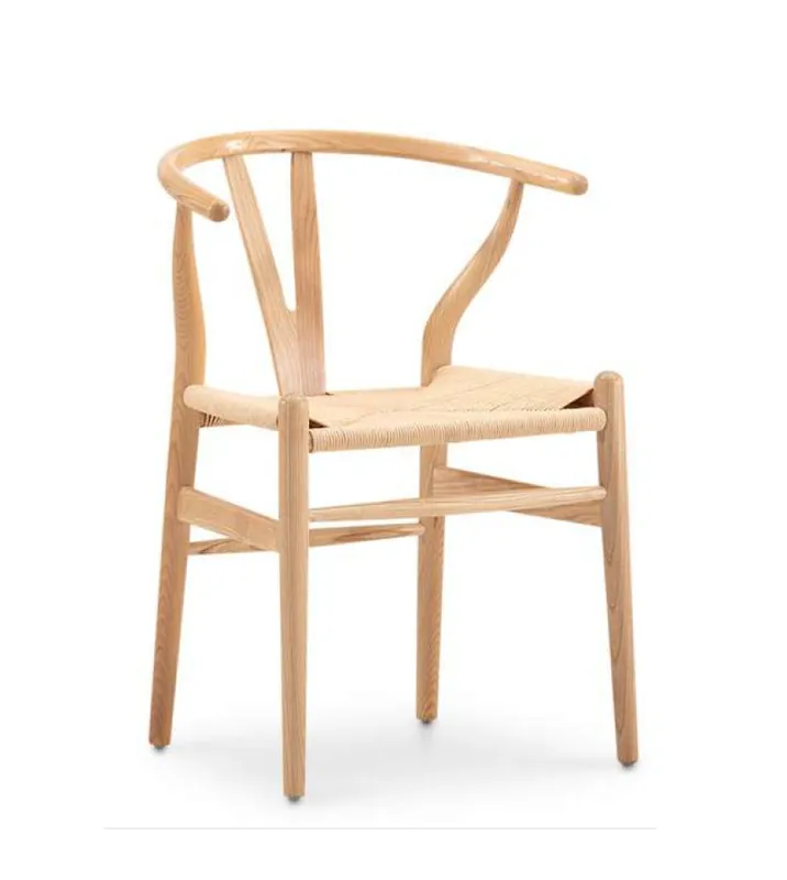 Silla Wishbone WANDA madera fresno natural asiento natural - Sillas