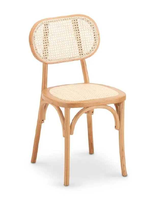 Silla Linda madera natural asiento ratan natural - Sillas madera