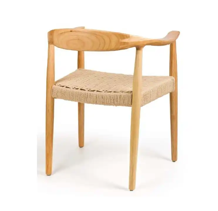 Sillon Malmoe madera asiento natural trenzado kraft waterproof - Sillas madera