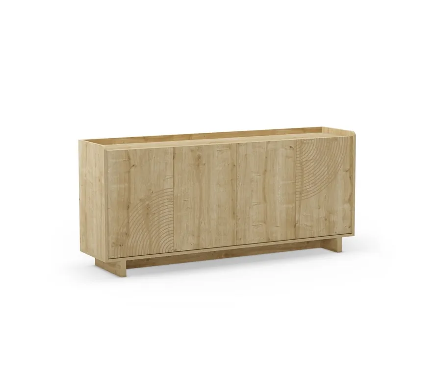 Aparador daria roble claro 4 puertas 180 cm - Aparadores