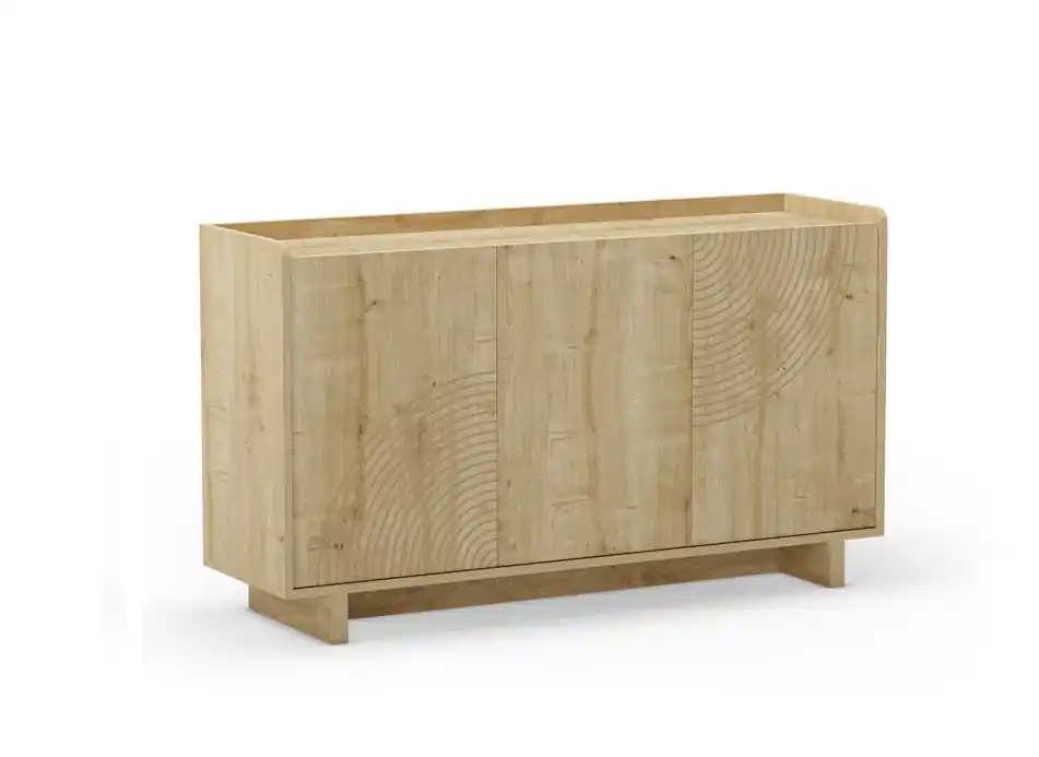 Aparador daria roble claro 3 puertas 140 cm - Aparadores