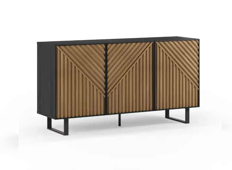 Aparador roble negro Alana 3 puertas 160 cm - Aparadores