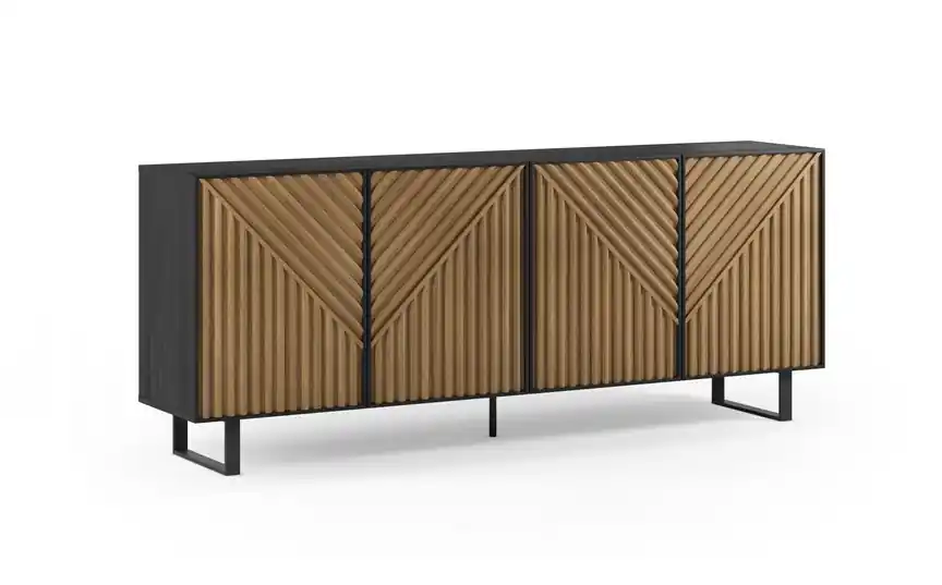 Aparador roble negro Alana 4 puertas 200 cm - Aparadores