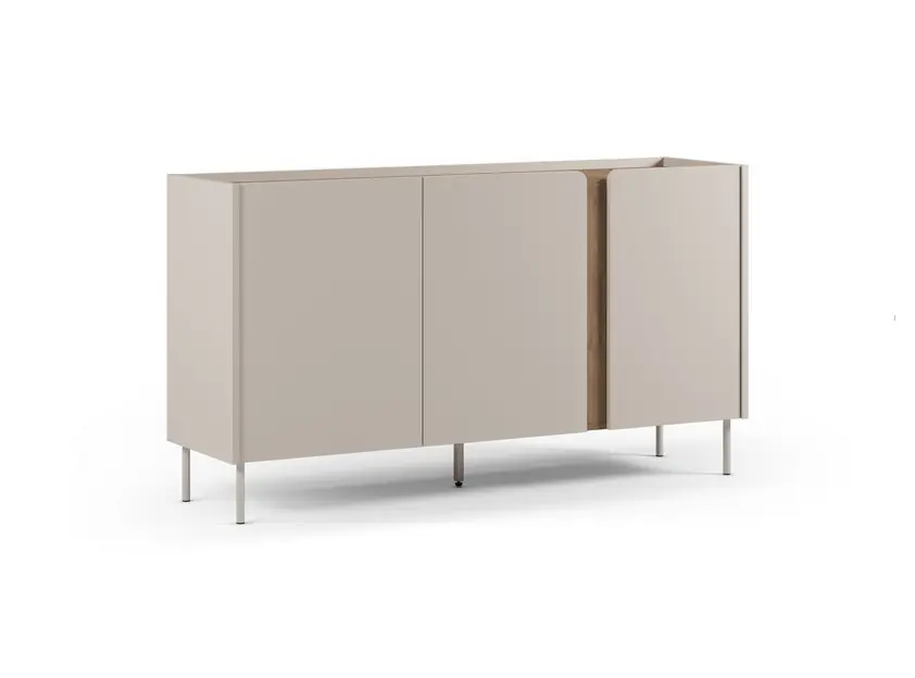 Aparador Lucile 3 puertas blanco crema roble 150cm - Aparadores