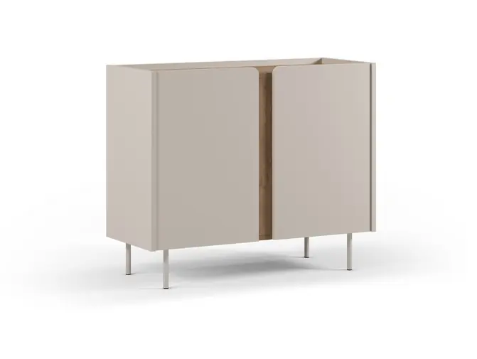 Aparador auxiliar 2 puertas blanco crema roble 100cm - Aparadores