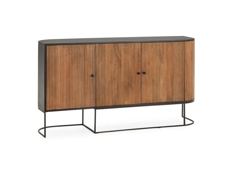Aparador Curve madera de mango pata metal negro 165cm - Aparadores