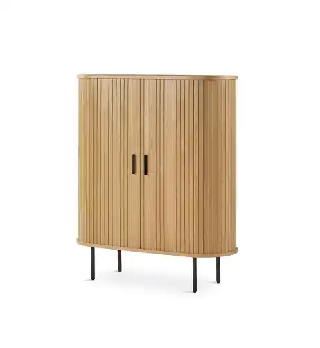 Mueble cubo Aluna madera natural metal - Aparadores