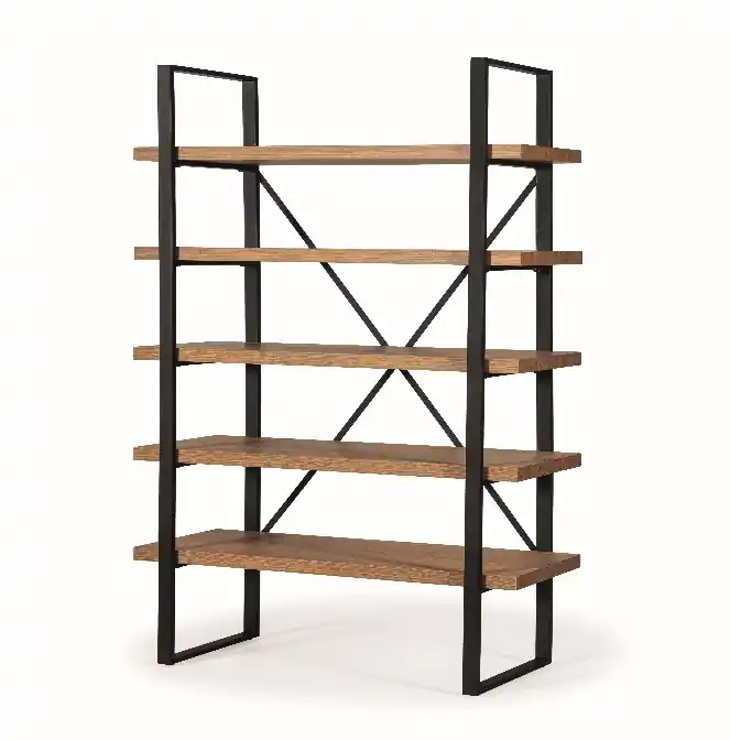 Estantería librería acero negro roble 120×180 SH-250