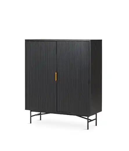 Mueble cubo Belora madera metal negro - Aparadores