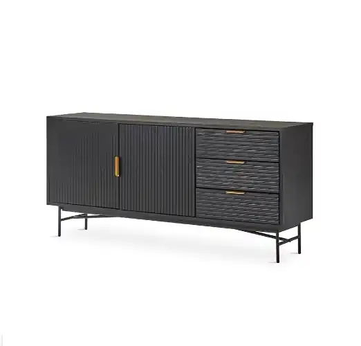 Aparador Modula metal madera negro - Aparadores