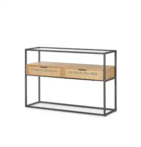 Consola Zoa metal madera natural 120cm - Consolas