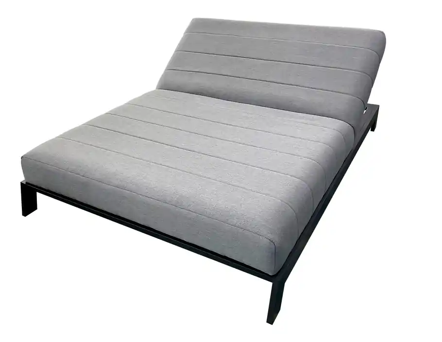 KEA tumbona doble lounge tapizado nautico gris aluminio negro - Tumbonas aluminio