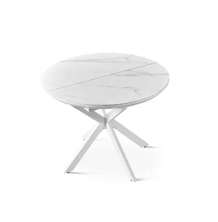 Mesa Extensible Siléa porcelánico blanco metal - Mesas de comedor