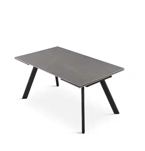 Mesa extensible comedor Nivora porcelánico gris 140cm - Mesas de comedor