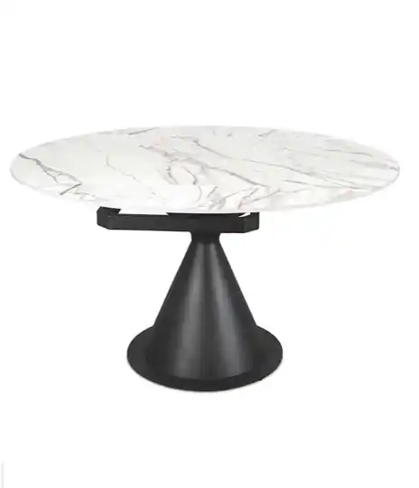 Mesa comedor Vetara porcelánico blanco metal - Mesas de comedor