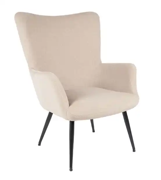 Butaca Elora tapizado beige madera - Butacas