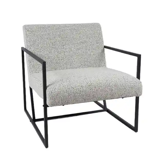 Butaca Zania tapizado gris metal negro - Butacas